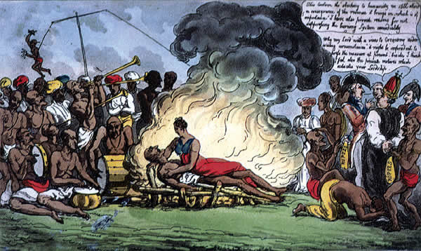 Hãi hùng tục lệ vợ nhảy vào giàn thiêu khi chồng mất